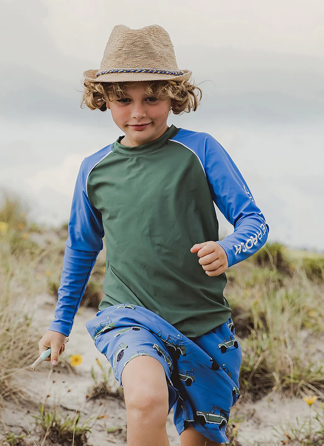 Snapper Rock Boys' Olive Blue Long Sleeve Rash Guard (Toddler, Little Kid, Big Kid) - Image 6