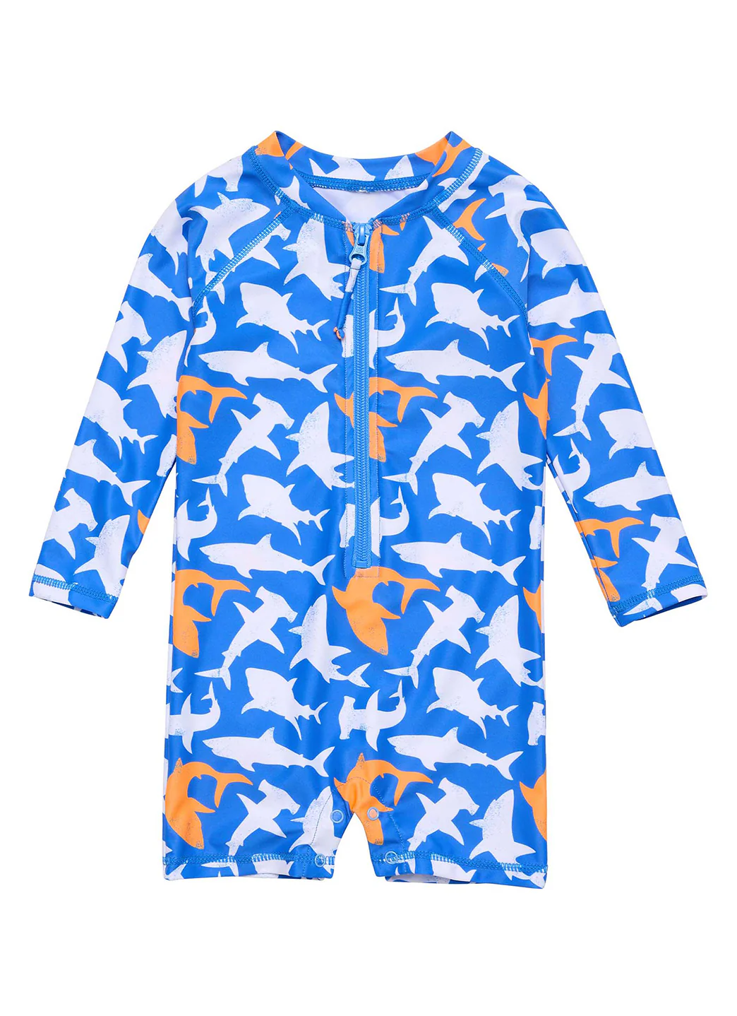 Snapper Rock Boys' Shark Squad Long Sleeve Sunsuit (Baby)