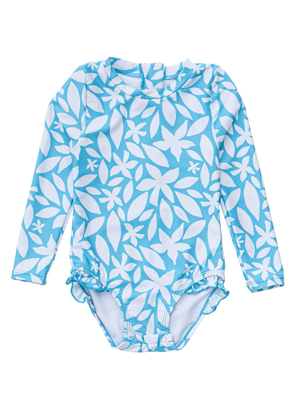 Snapper Rock Girls' Aqua Bloom Sustainable LS Surf Suit (Baby, Toddler, Little Kid, Big Kid)