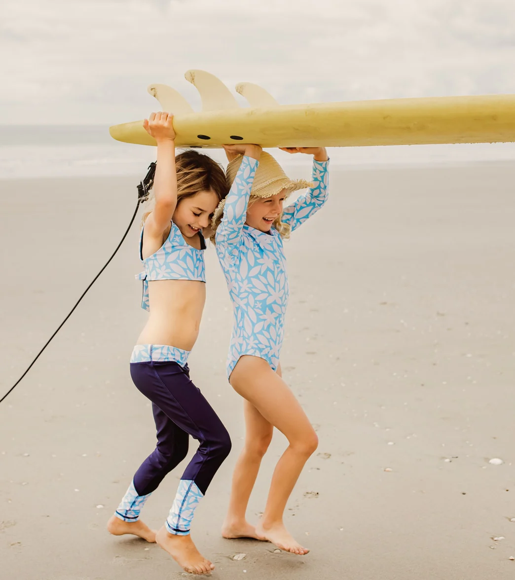 Snapper Rock Girls' Aqua Bloom Sustainable LS Surf Suit (Baby, Toddler, Little Kid, Big Kid) - Image 3