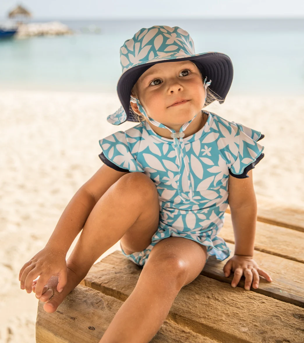 Snapper Rock Girls' Aqua Bloom Sustainable SS Ruffle Set (Baby, Toddler, Little Kid) - Image 5