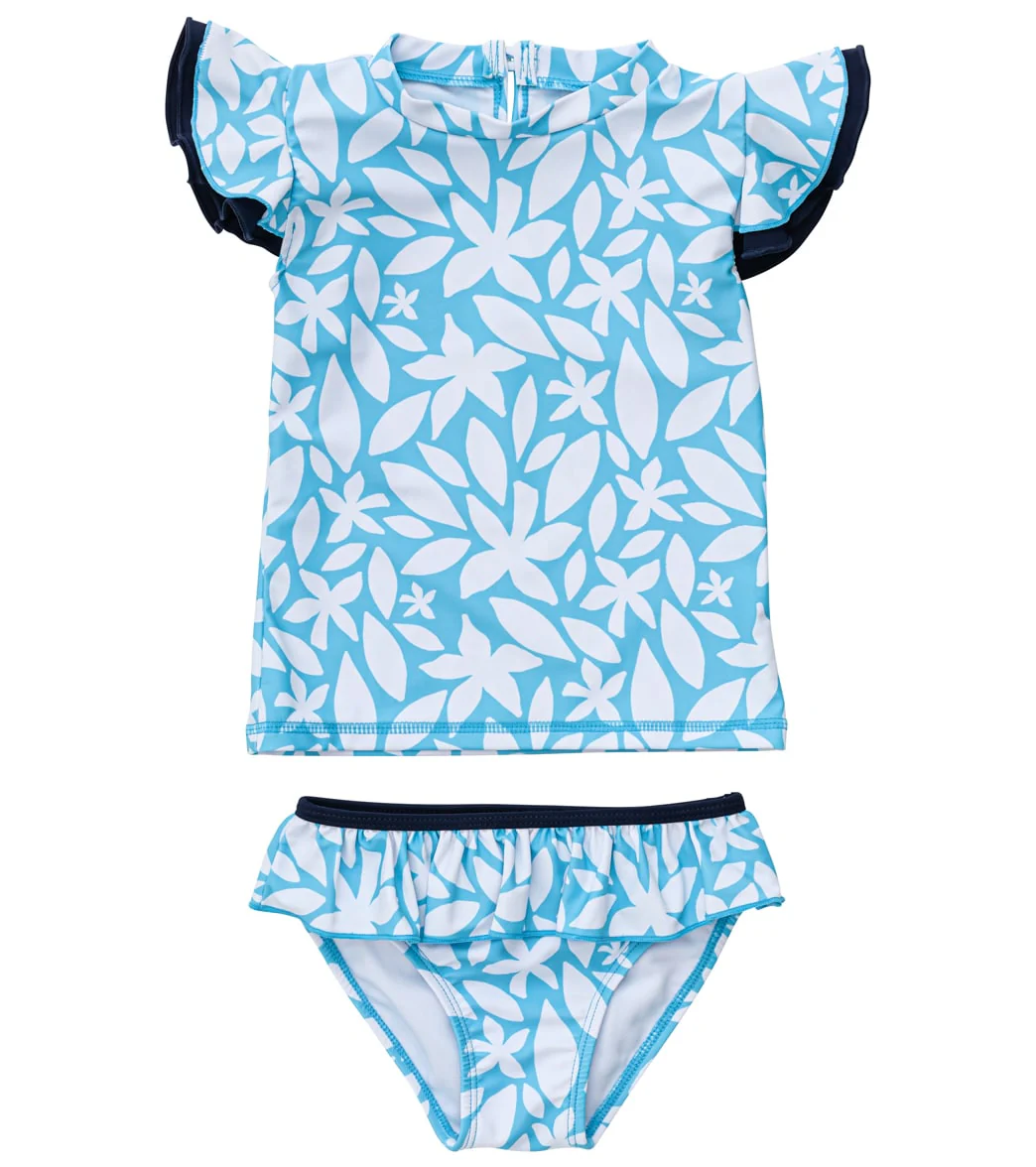 Snapper Rock Girls' Aqua Bloom Sustainable SS Ruffle Set (Baby, Toddler, Little Kid) - Image 7