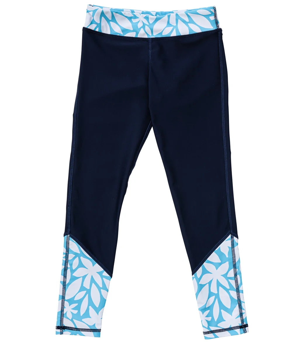 Snapper Rock Girls' Aqua Bloom Sustainable Swim Leggings (Big Kid) - Image 8
