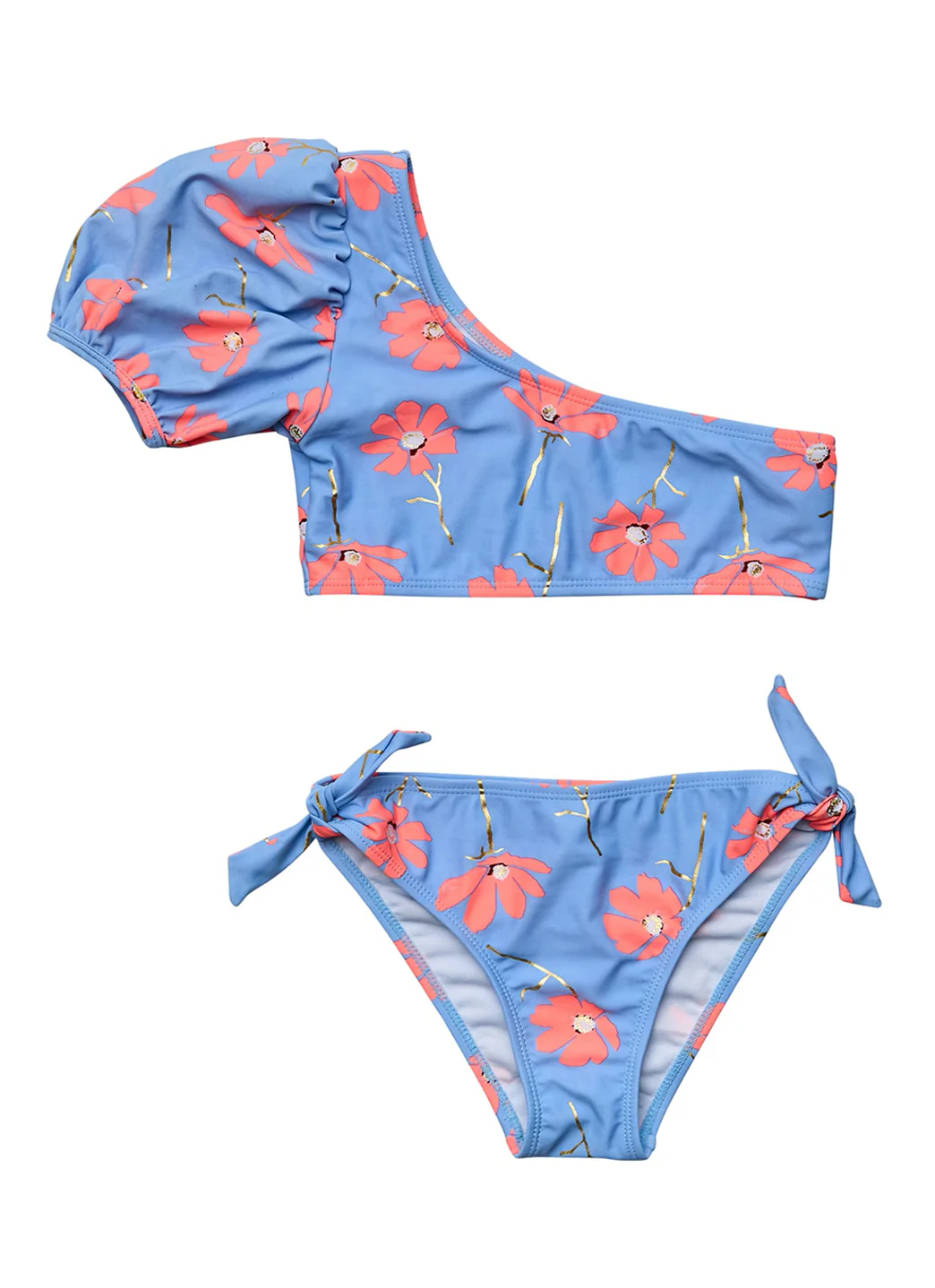 Snapper Rock Girls' Beach Bloom One Shoulder Two Piece Bikini Set (Big Kid) - Image 5