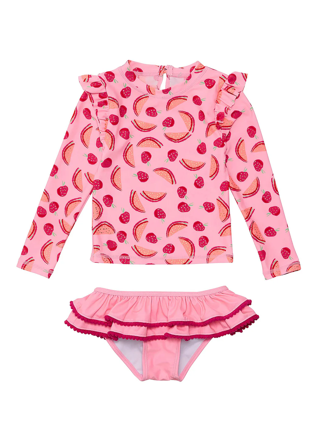 Snapper Rock Girls' Berry Sweet Long Sleeve Two Piece Rash Guard Set (Baby, Toddler, Little Kid) - Image 4