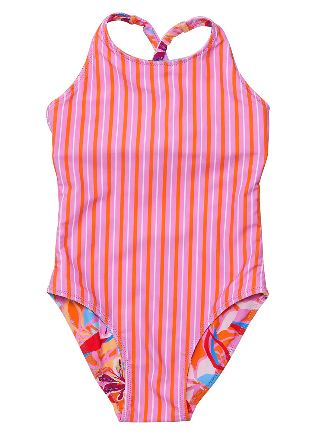 Snapper Rock Girls' Blooming Sunset Cross Back One Piece Swimsuit (Little Kid, Big Kid) - Image 5