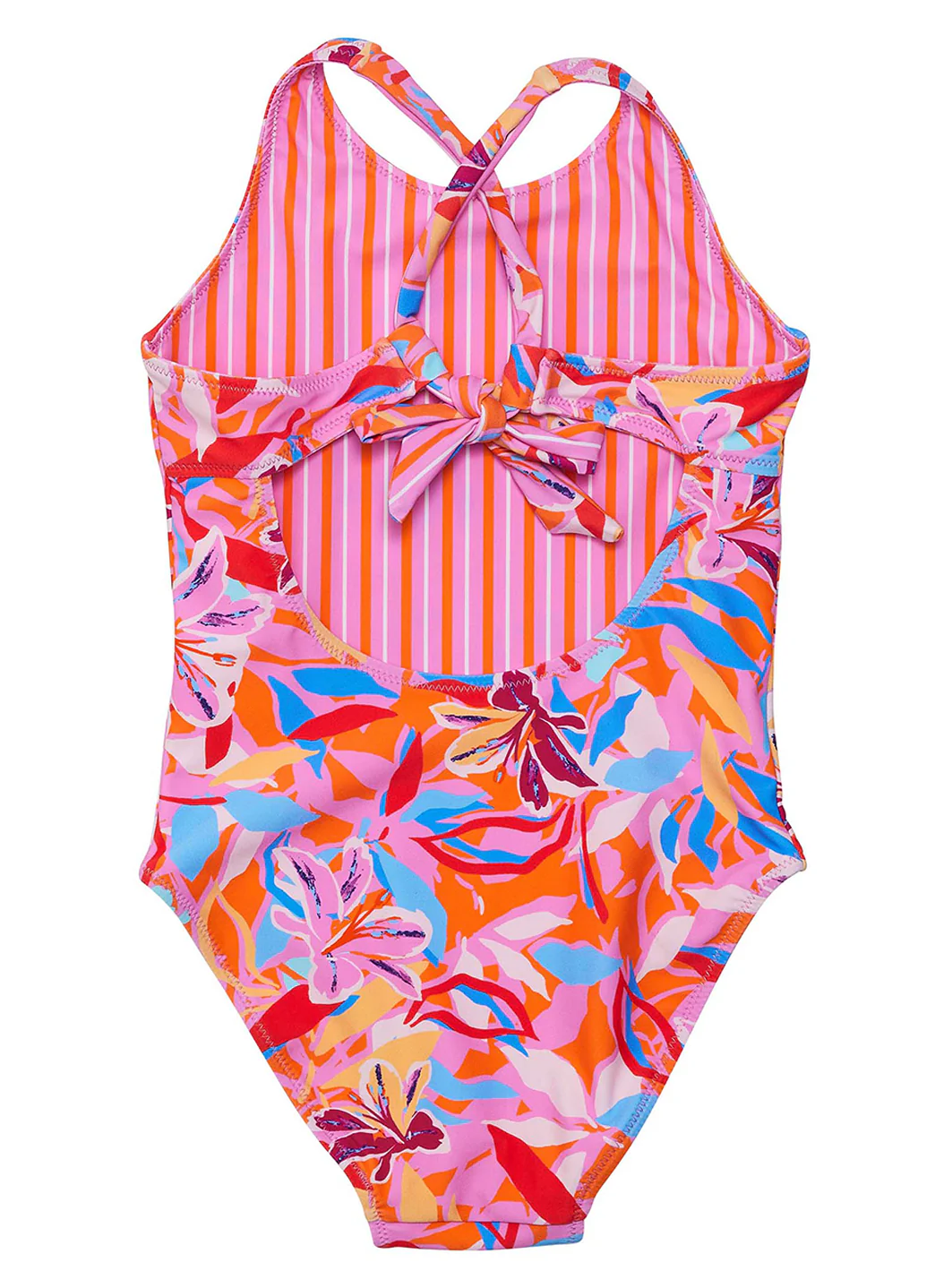 Snapper Rock Girls' Blooming Sunset Cross Back One Piece Swimsuit (Little Kid, Big Kid) - Image 6