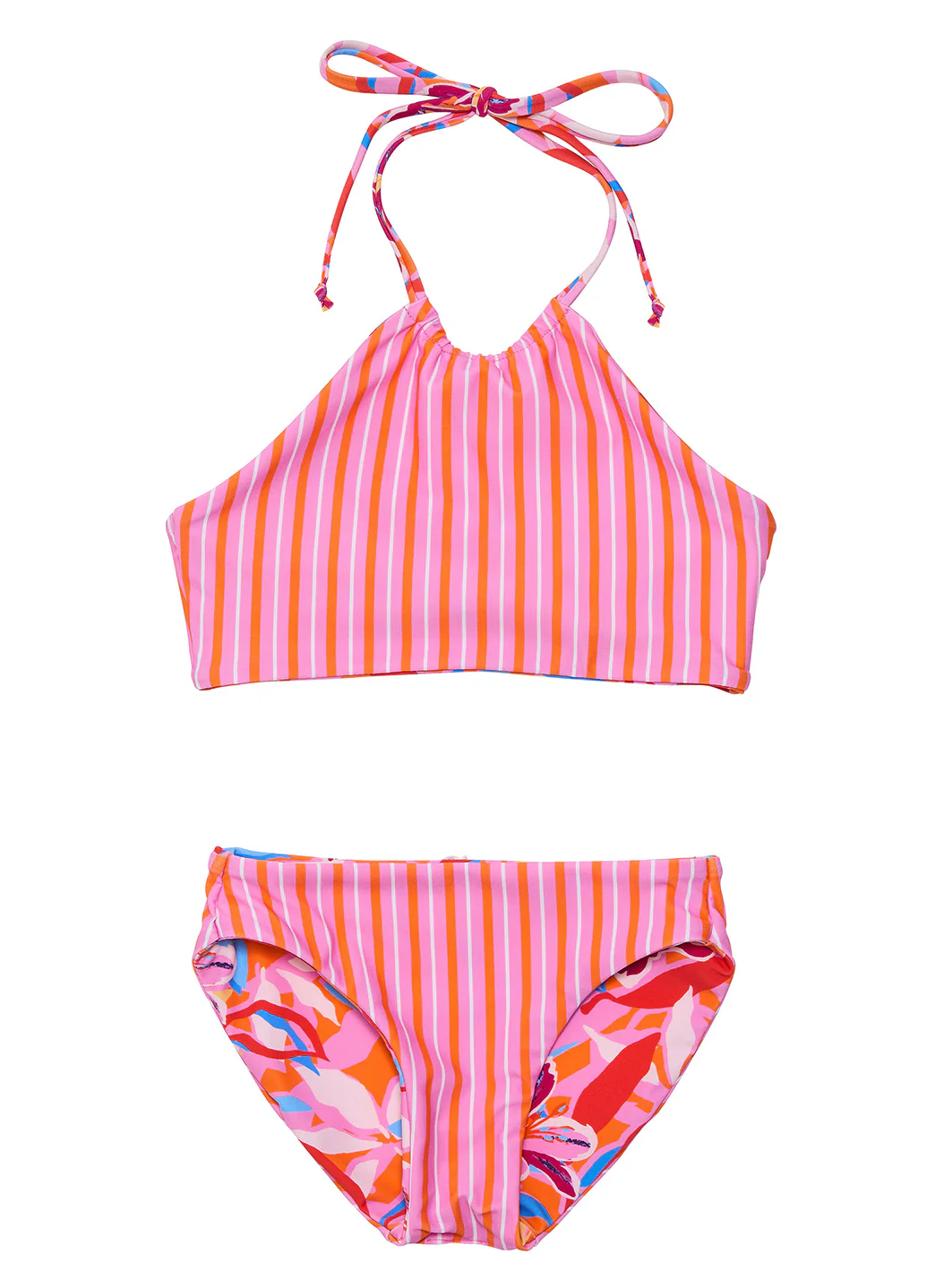 Snapper Rock Girls' Blooming Sunset Reversible Halter Two Piece Bikini Set (Little Kid, Big Kid) - Image 6