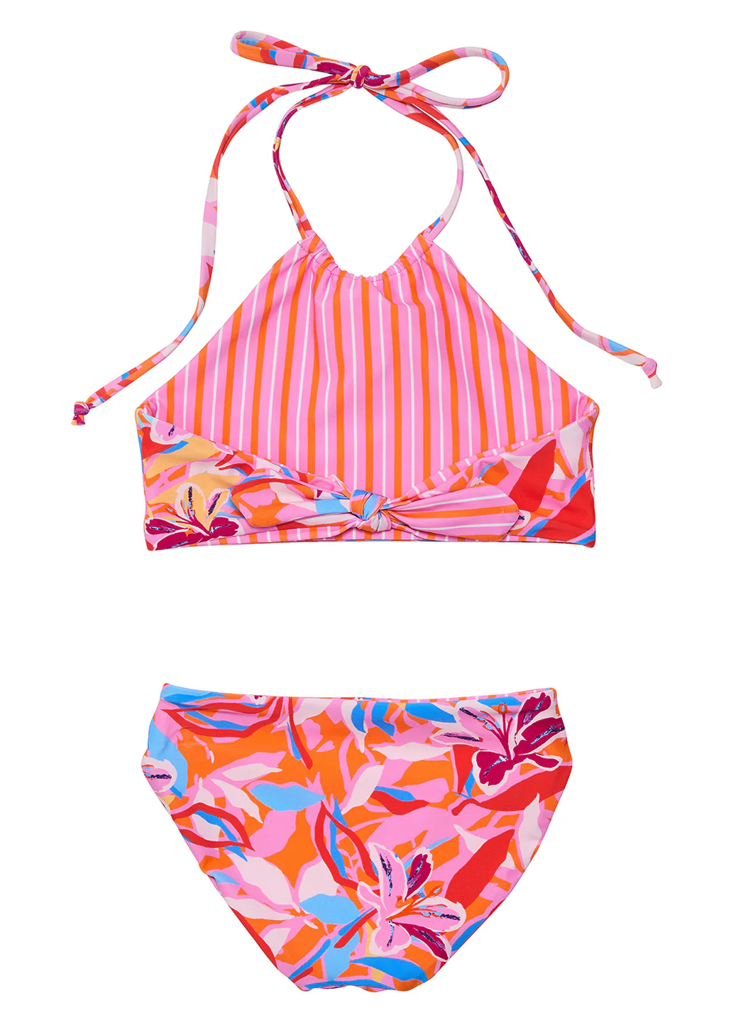 Snapper Rock Girls' Blooming Sunset Reversible Halter Two Piece Bikini Set (Little Kid, Big Kid) - Image 7