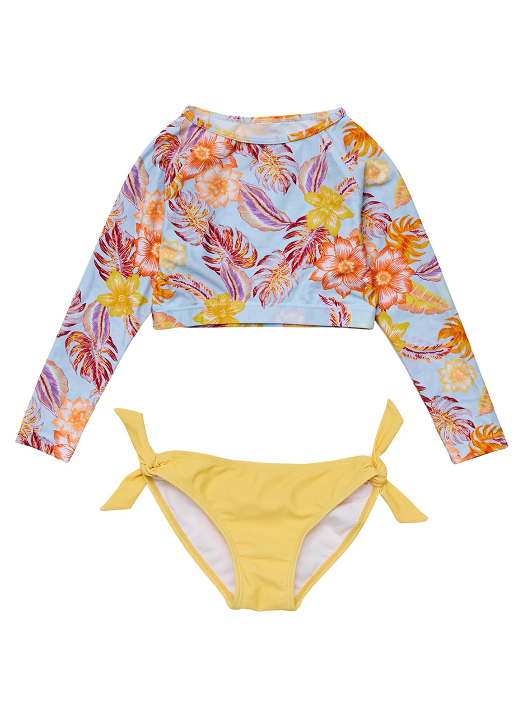 Snapper Rock Girls' Boho Tropical Crop Long Sleeve Rashguard Set (Toddler, Little Kid, Big Kid) - Image 3