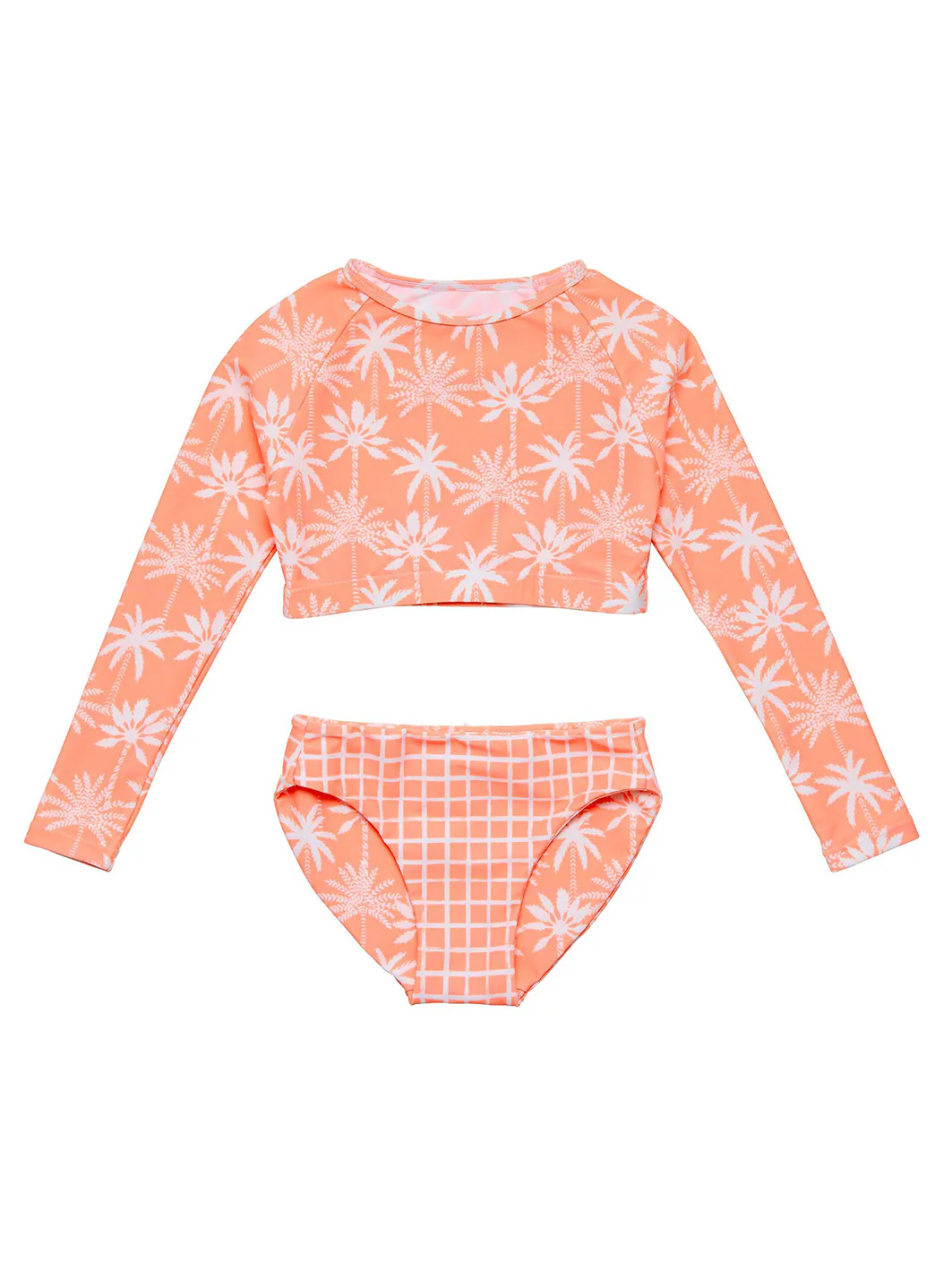 Snapper Rock Girls' Cali Palms Sustainable Crop Long Sleeve Rash Guard Set (Little Kid, Big Kid) - Image 5