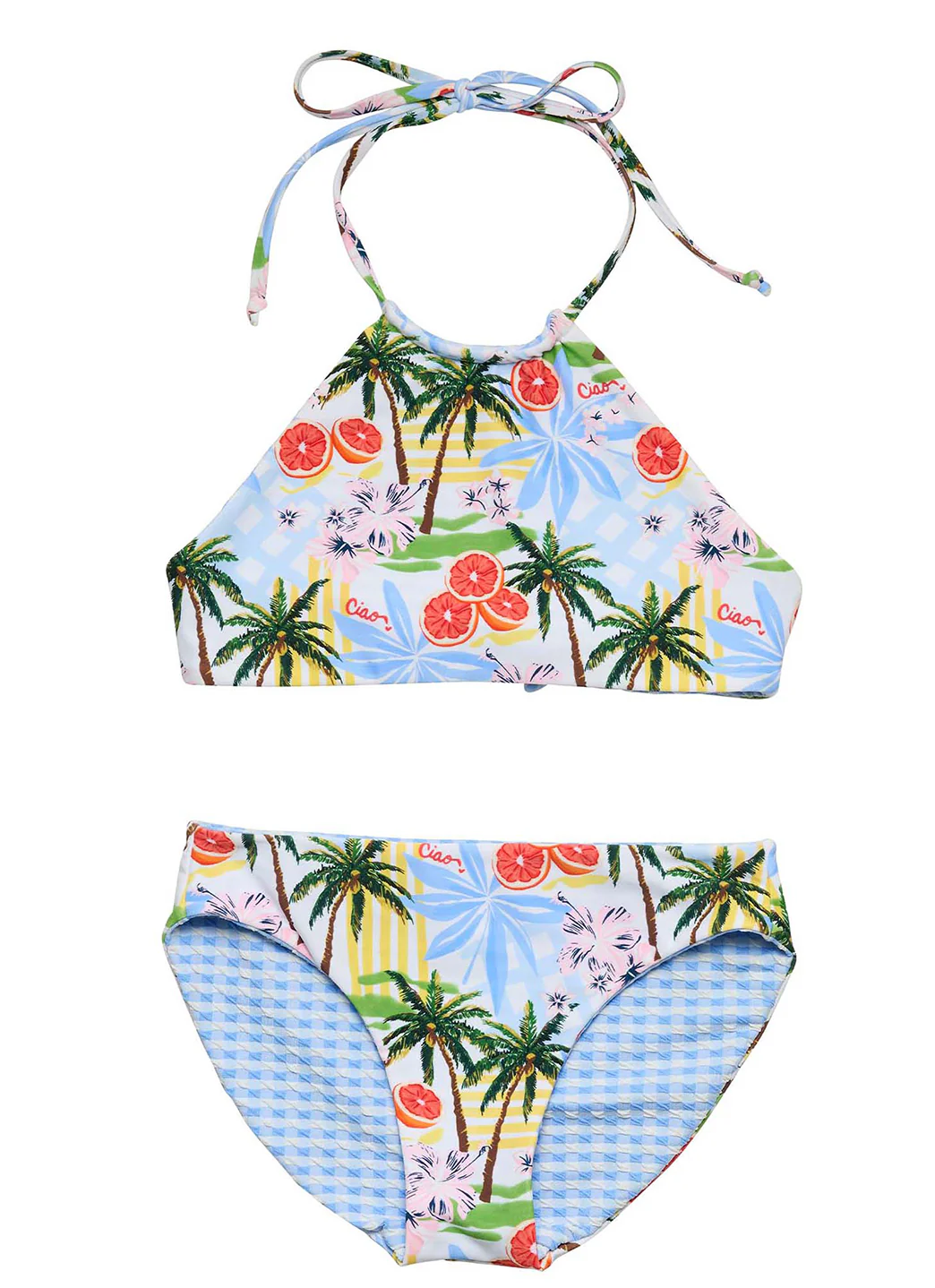 Snapper Rock Girls' Ciao Paradiso Reversible Halter Two Piece Bikini Set (Little Kid, Big Kid) - Image 2