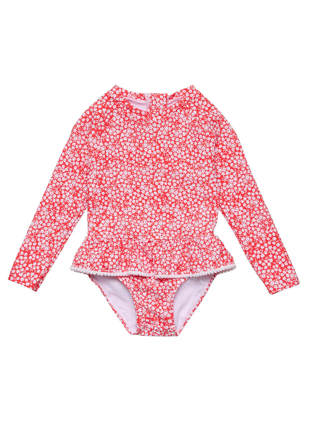 Snapper Rock Girls' Ditsy Bloom Long Sleeve One Piece Skirt Surf Suit (Baby, Toddler)