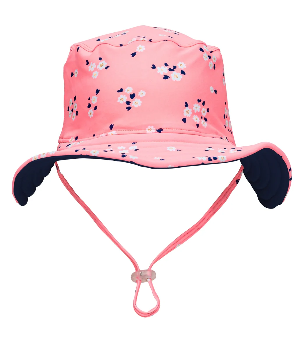 Snapper Rock Girls' Ditsy Coral Reversible Bucket Hat - Image 6