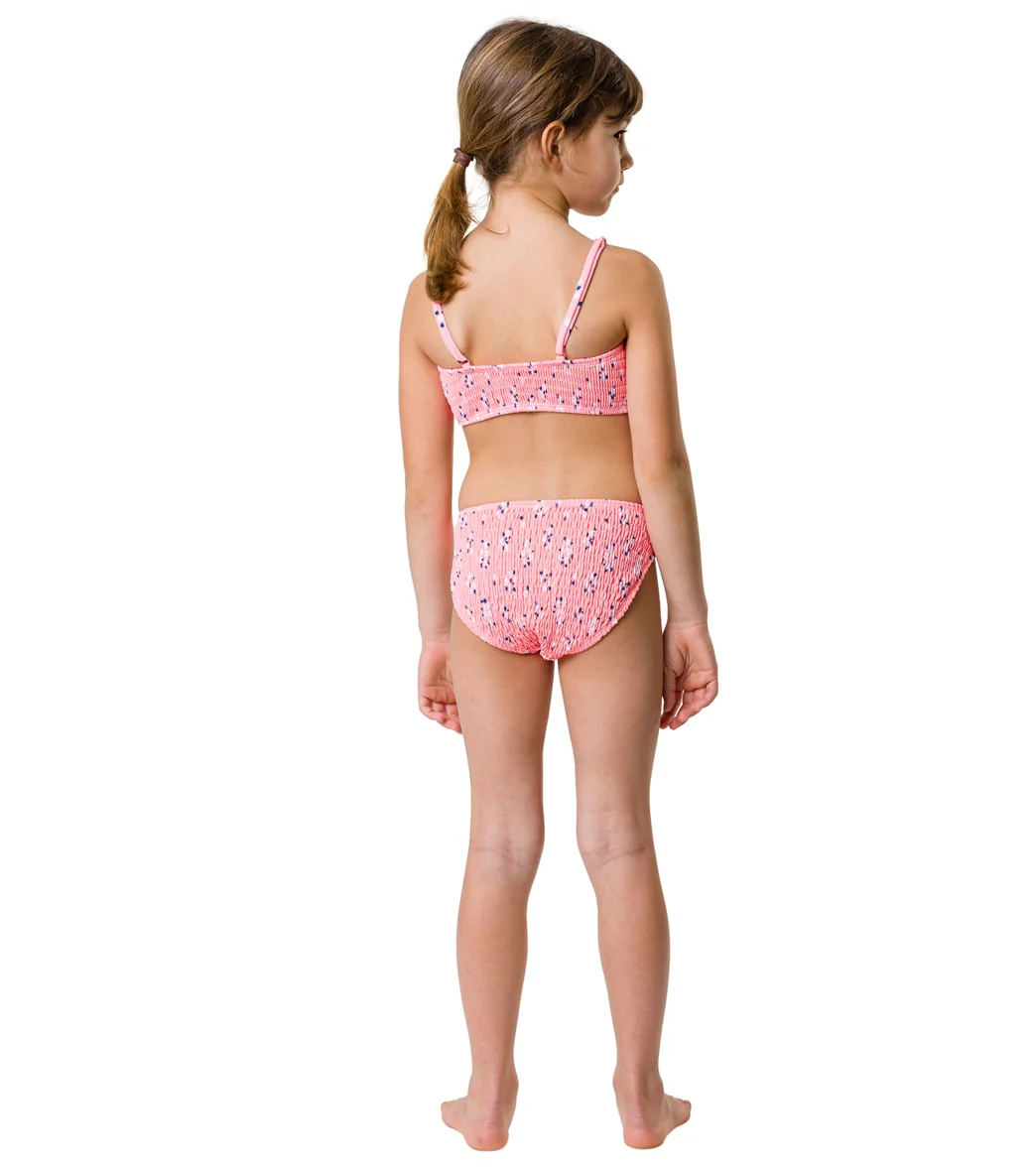 Snapper Rock Girls' Ditsy Coral Shirred Bikini Set (Little Kid, Big Kid) - Image 5