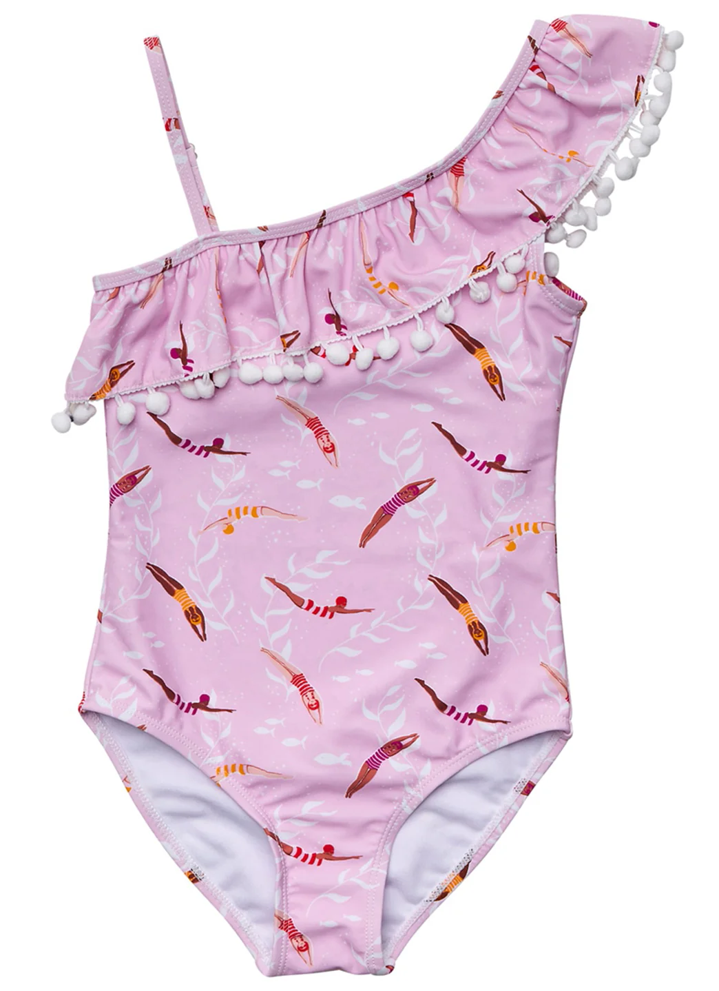 Snapper Rock Girls' Diving Diva One Shoulder Frill One Piece Swimsuit (Toddler, Little Kid, Big Kid) - Image 2