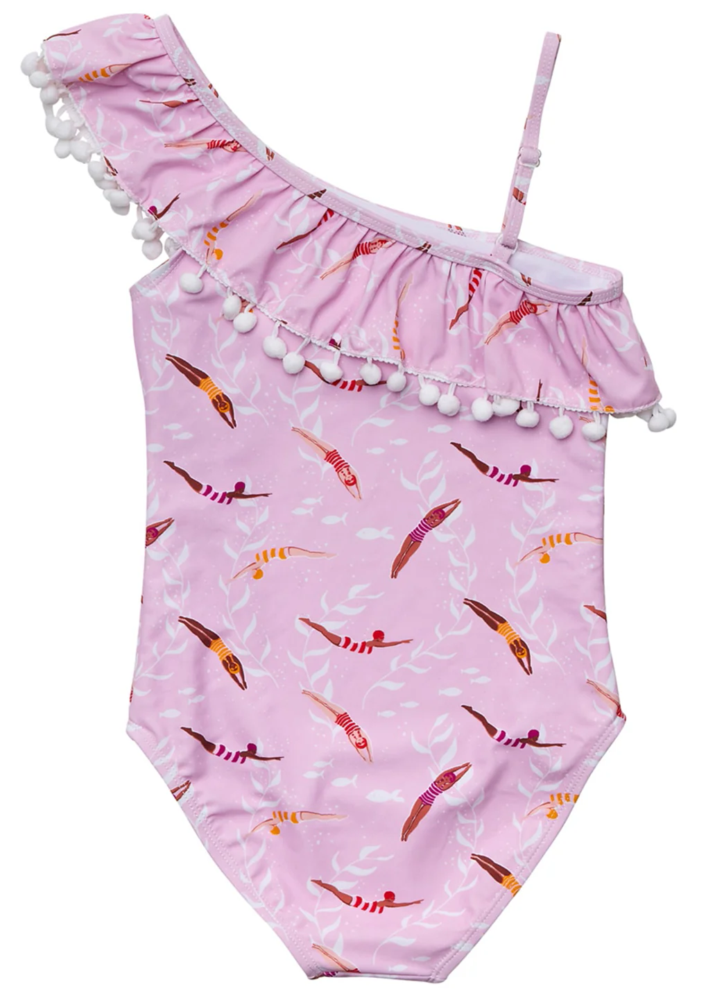 Snapper Rock Girls' Diving Diva One Shoulder Frill One Piece Swimsuit (Toddler, Little Kid, Big Kid) - Image 4