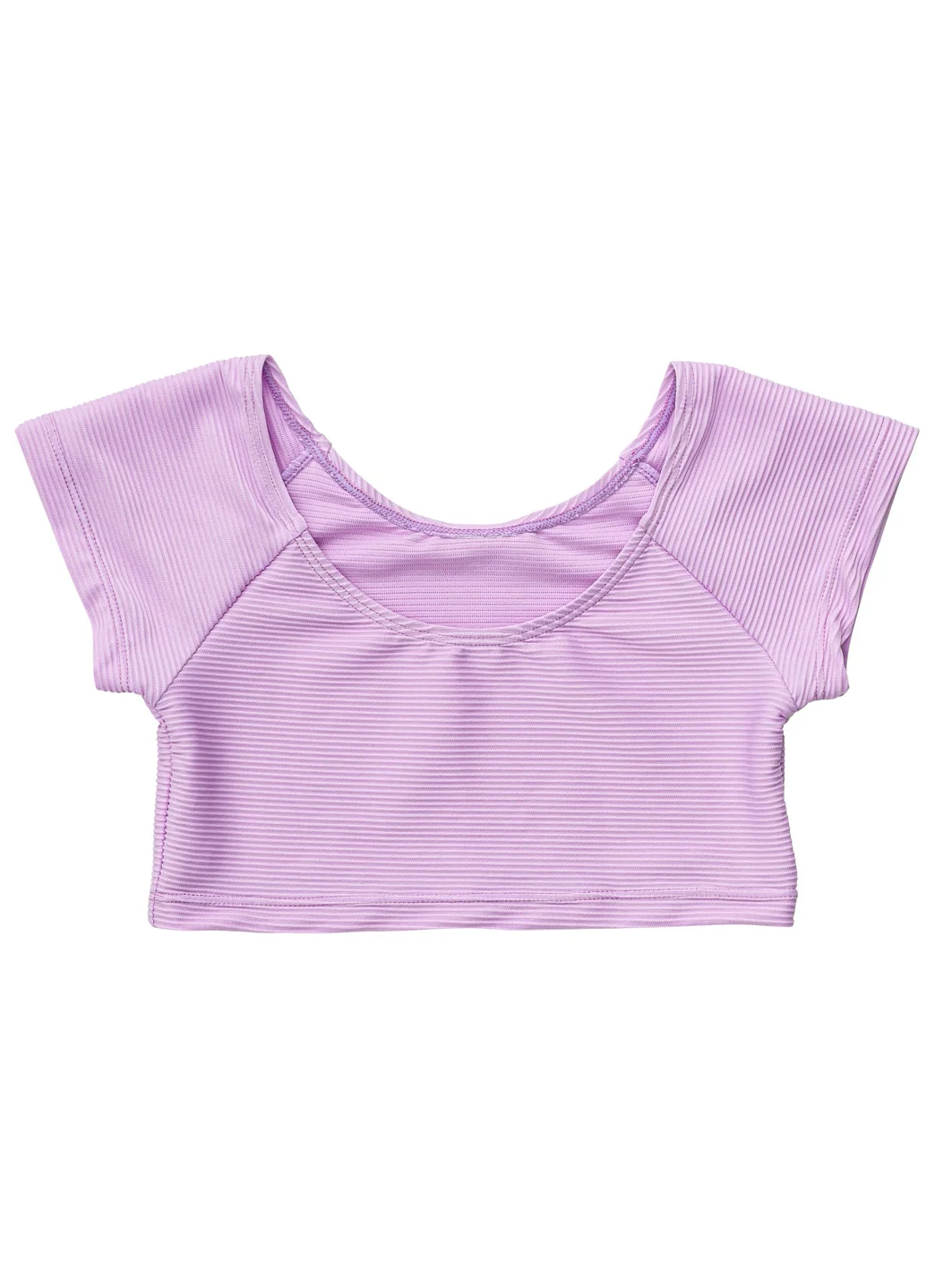 Snapper Rock Girls' Lavender Rib Crop SS Rashguard Top (Toddler, Little Kid, Big Kid) - Image 8
