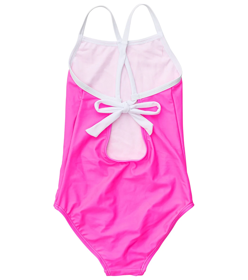 Snapper Rock Girls' Neon Queen Pink X Back Tie Swimsuit (Little Kid, Big Kid) - Image 2