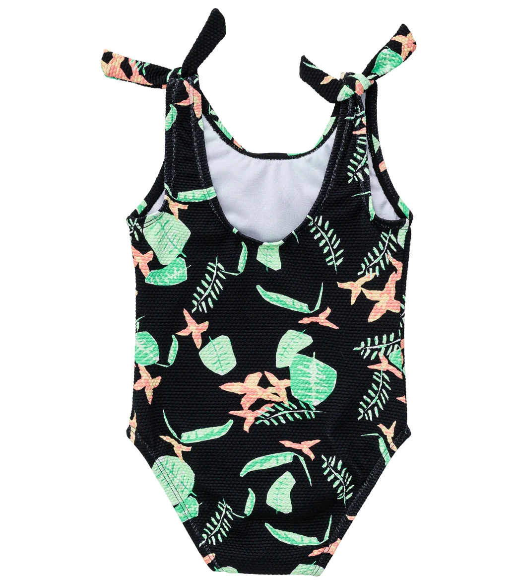 Snapper Rock Girls' Neon Rainforest Sustainable Tie Swimsuit (Baby, Toddler) - Image 2