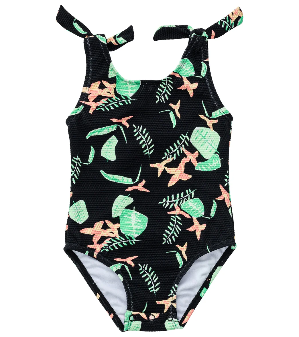 Snapper Rock Girls' Neon Rainforest Sustainable Tie Swimsuit (Baby, Toddler) - Image 8