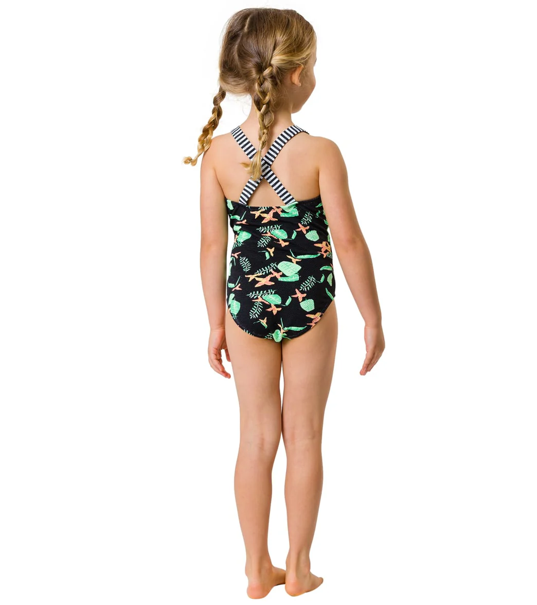 Snapper Rock Girls' Neon Rainforest Sustainable X Back Swimsuit (Little Kid, Big Kid) - Image 6
