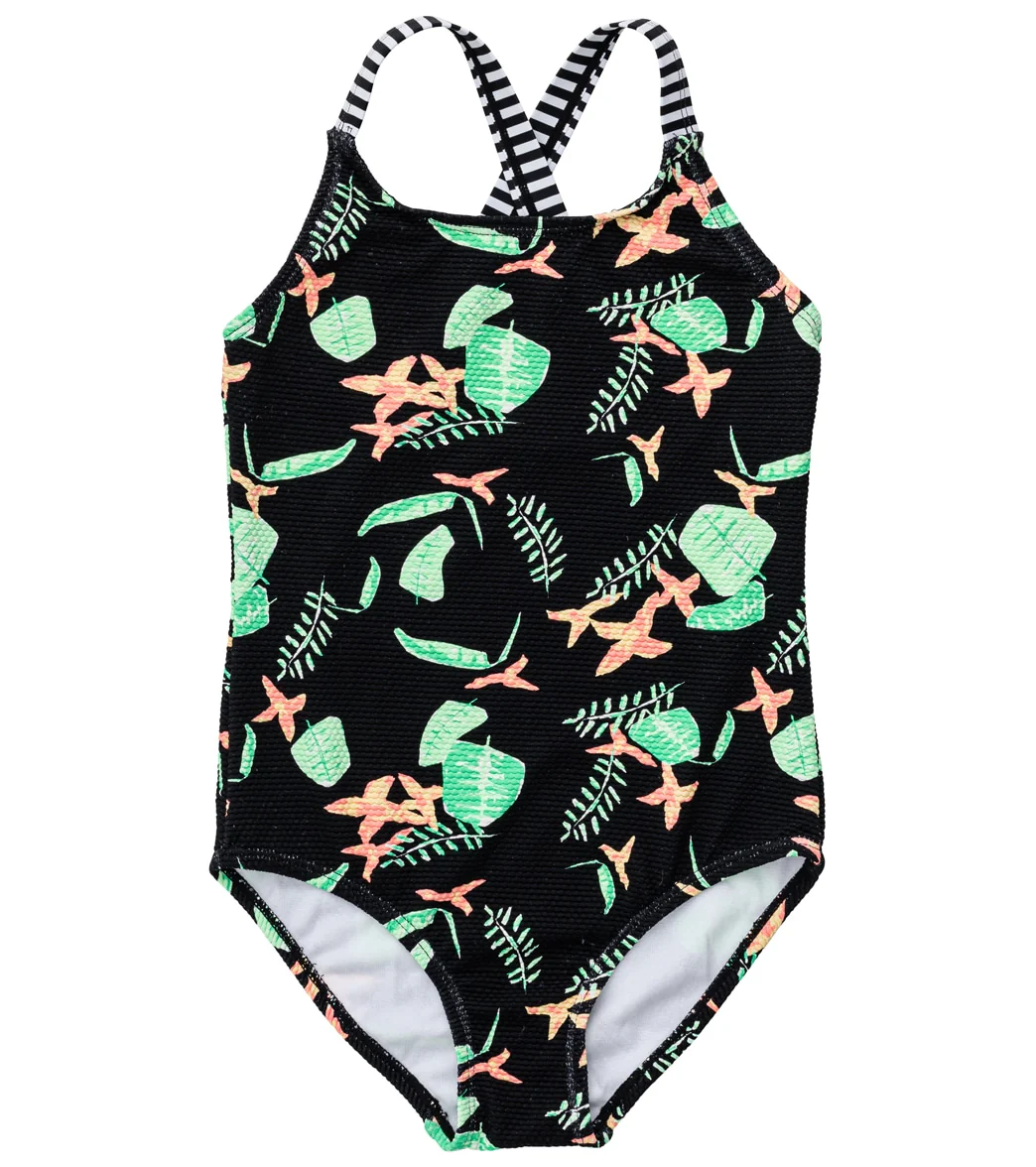 Snapper Rock Girls' Neon Rainforest Sustainable X Back Swimsuit (Little Kid, Big Kid) - Image 8