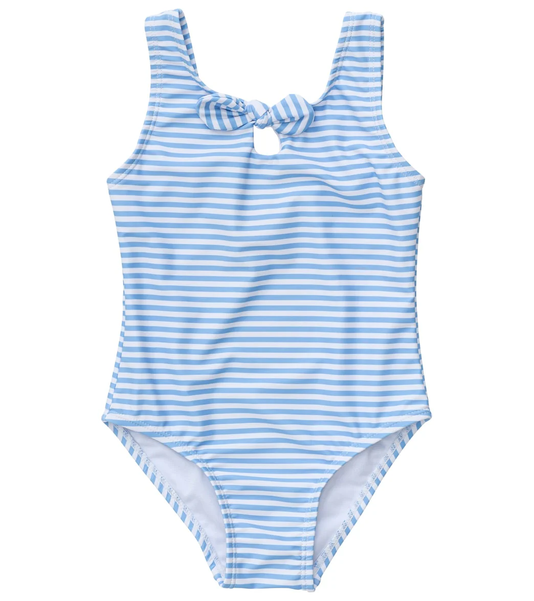 Snapper Rock Girls' Powder Blue Sustainable Stripe Bow Swimsuit (Baby, Toddler) - Image 10