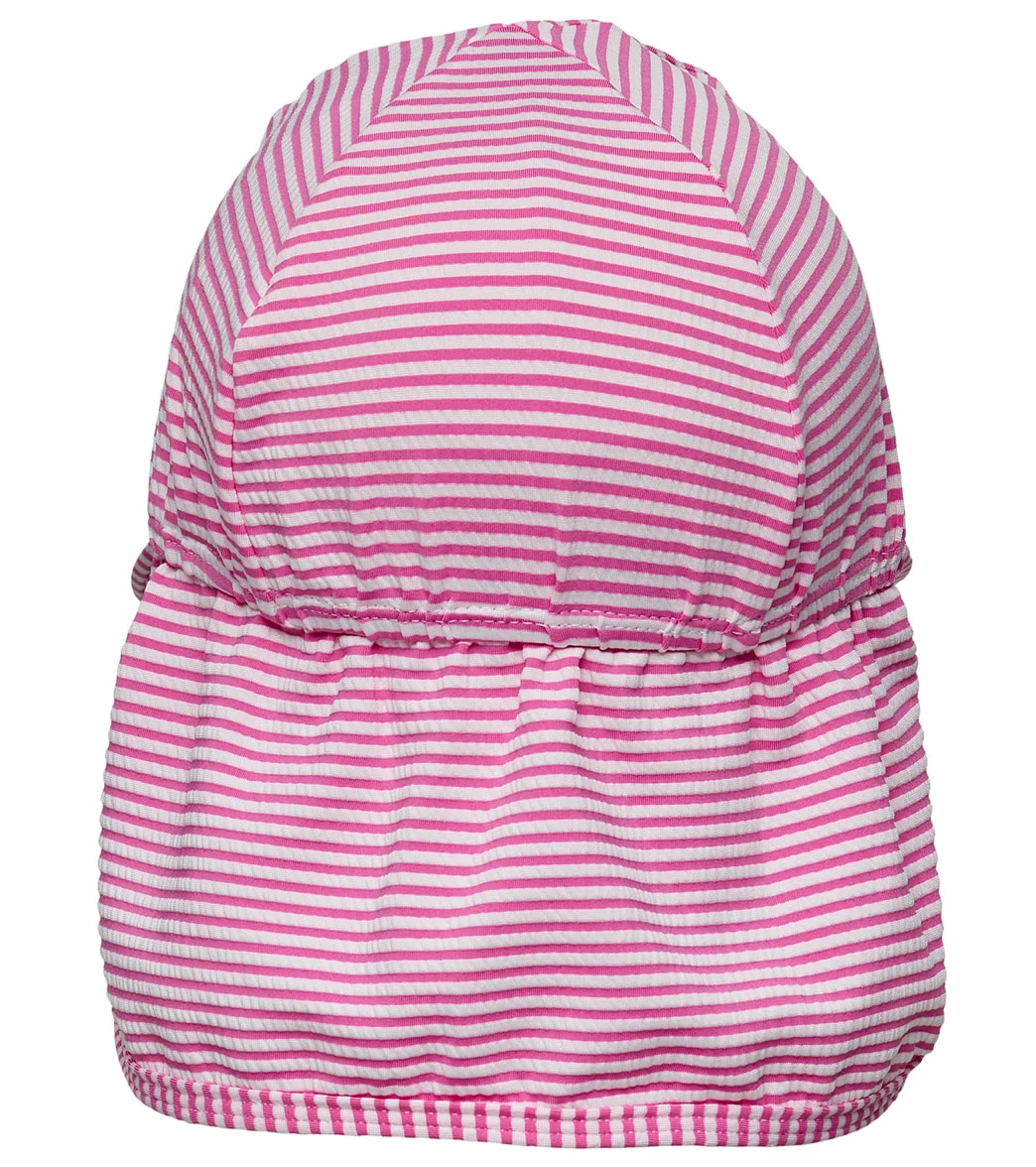 Snapper Rock Girls' Raspberry Stripe Floating Flap Hat - Image 2