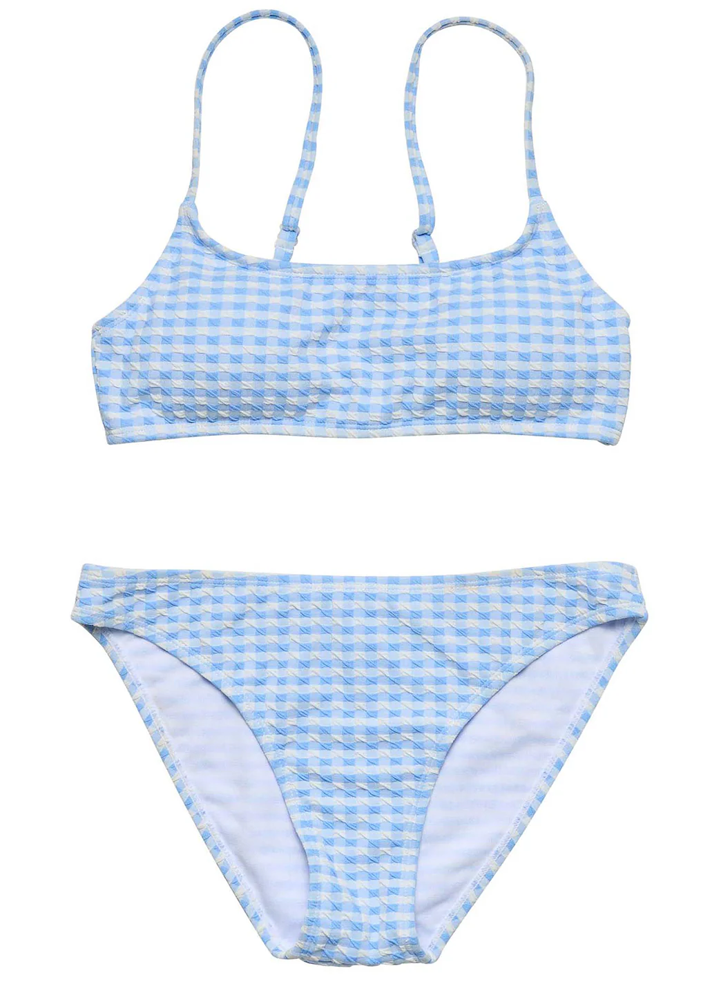 Snapper Rock Girls' Seaside Gingham Crop Two Piece Bikini Set (Big Kid)