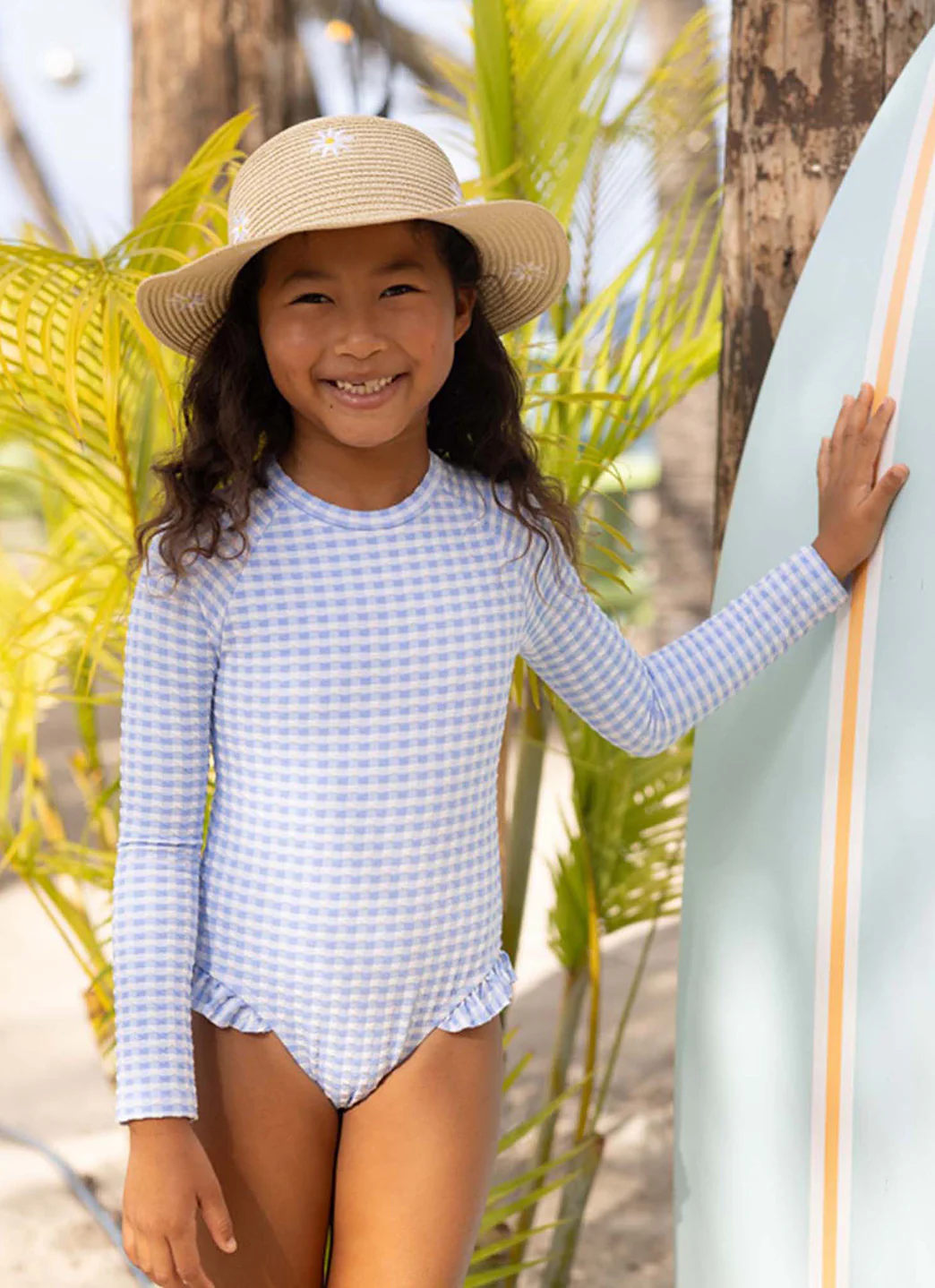 Snapper Rock Girls' Seaside Gingham One Piece Surf Suit (Toddler, Little Kid) - Image 7