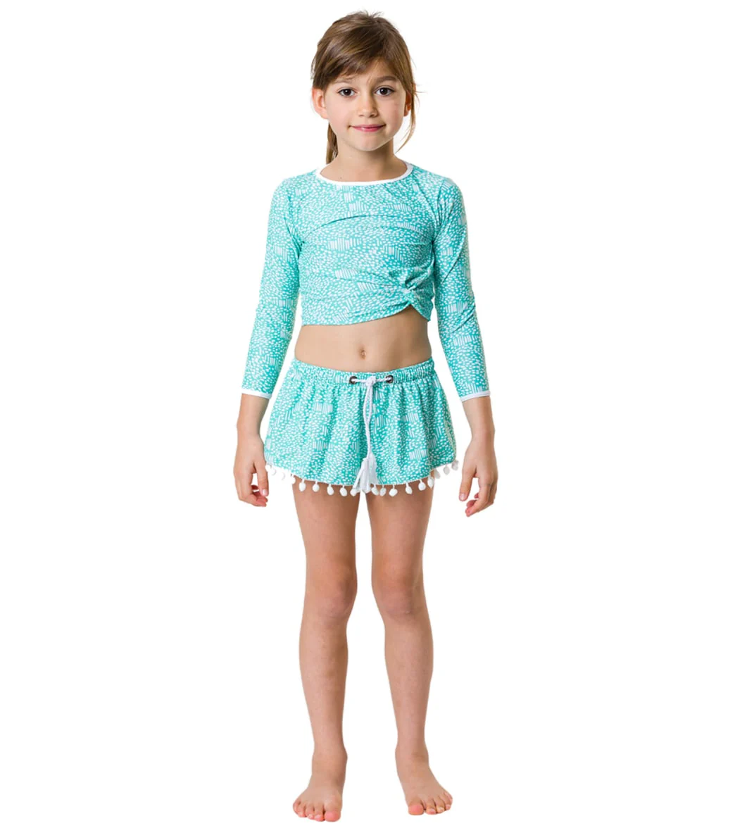 Snapper Rock Girls' Spearmint Spot LS Wrap Crop Bikini Top (Little Kid, Big Kid) - Image 3