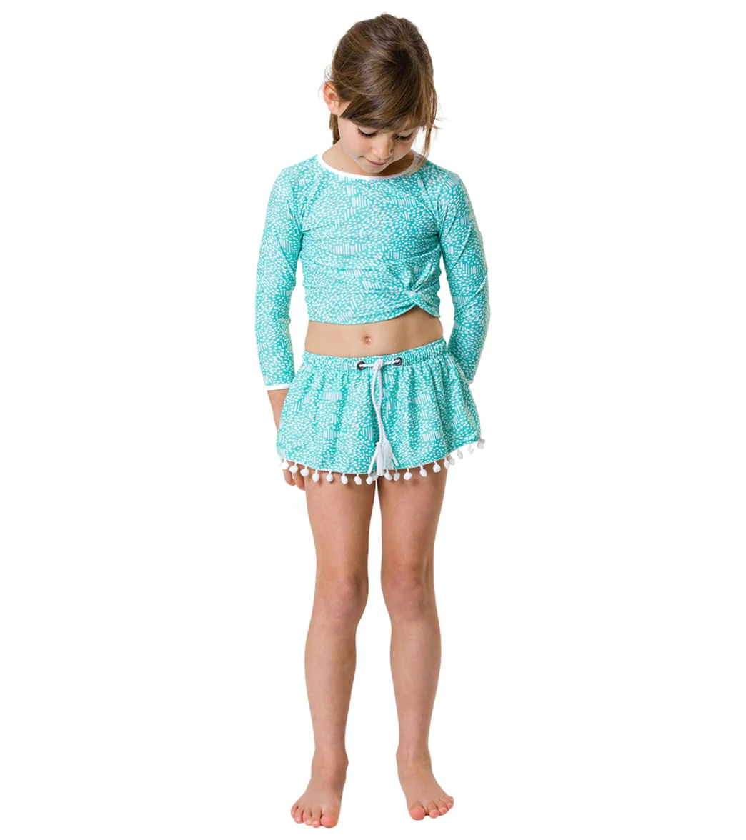 Snapper Rock Girls' Spearmint Spot LS Wrap Crop Bikini Top (Little Kid, Big Kid) - Image 4