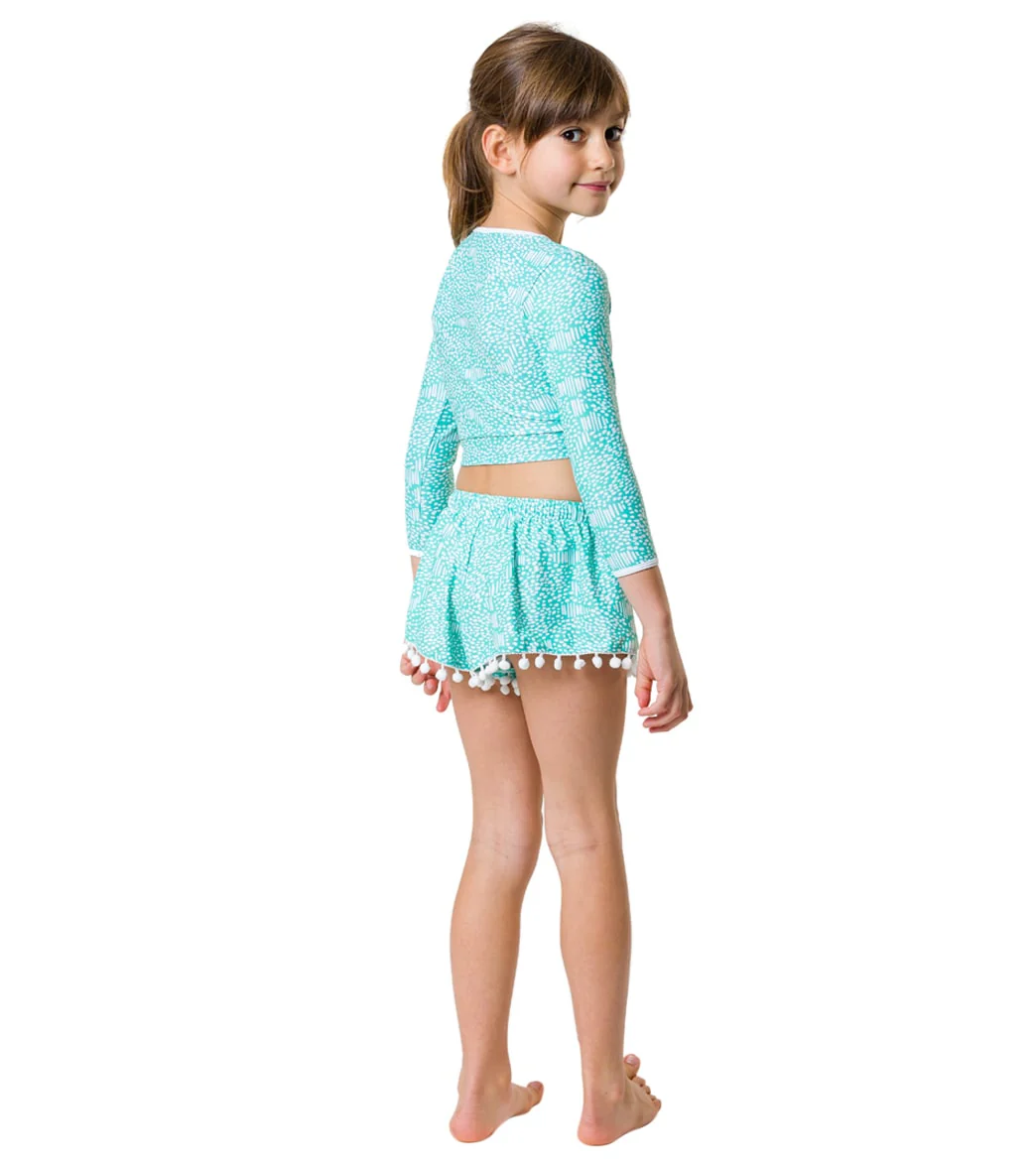 Snapper Rock Girls' Spearmint Spot LS Wrap Crop Bikini Top (Little Kid, Big Kid) - Image 5