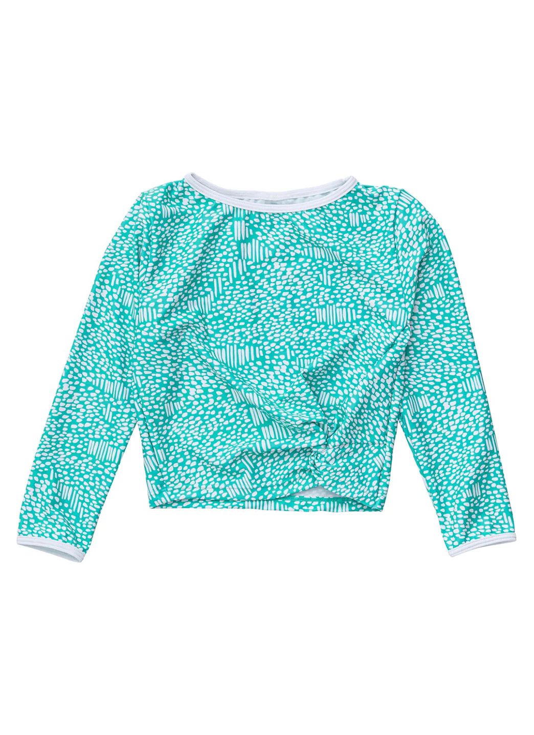 Snapper Rock Girls' Spearmint Spot LS Wrap Crop Bikini Top (Little Kid, Big Kid) - Image 7