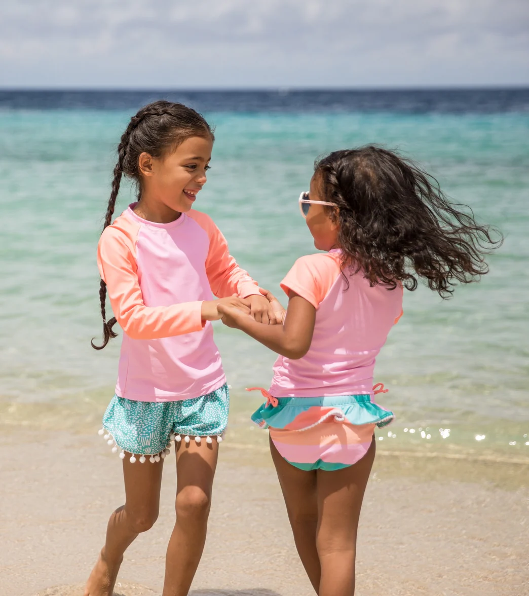 Snapper Rock Girls' Sunset Stripe SS Ruffle Set (Baby, Toddler, Little Kid) - Image 3