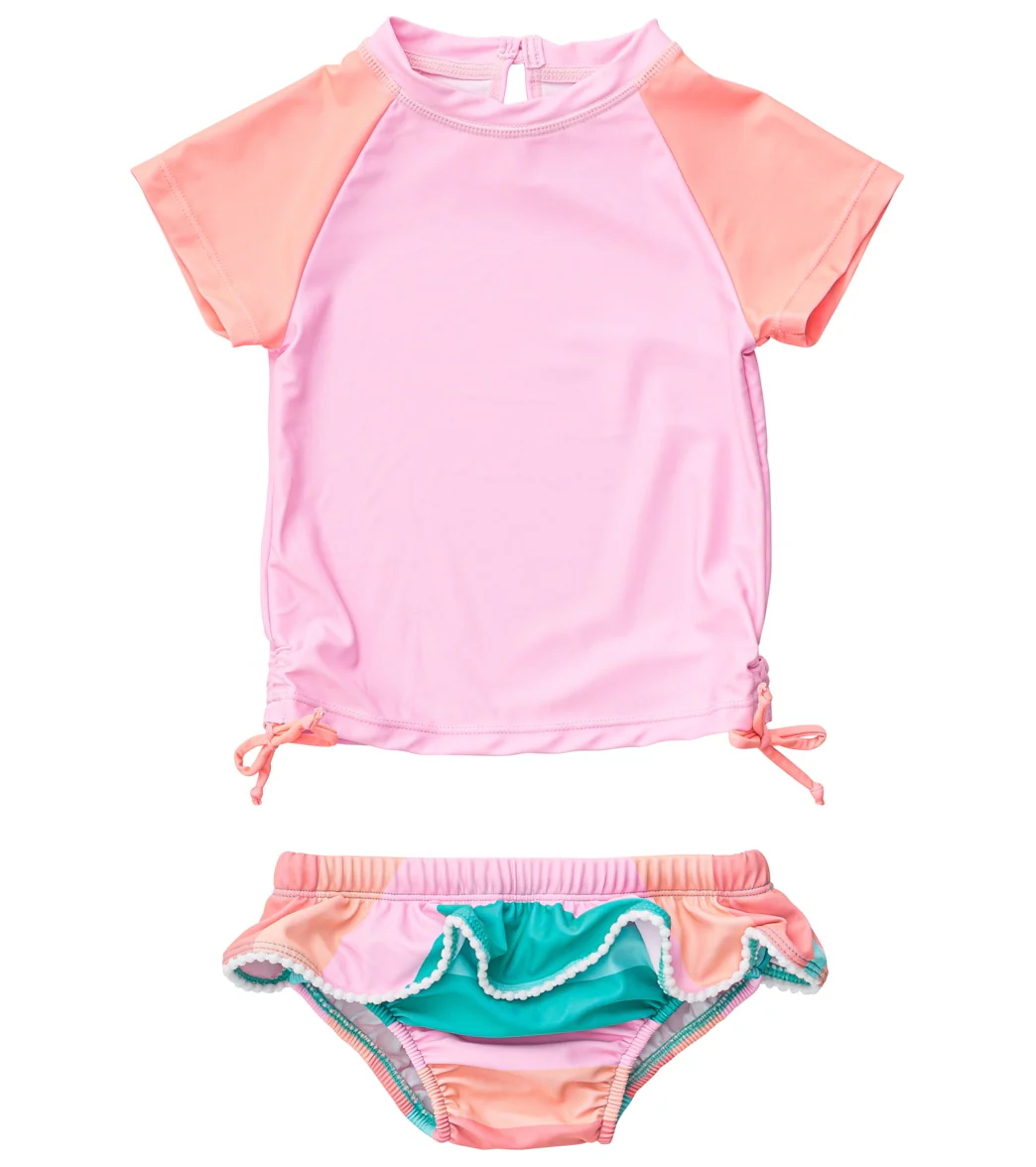 Snapper Rock Girls' Sunset Stripe SS Ruffle Set (Baby, Toddler, Little Kid) - Image 7