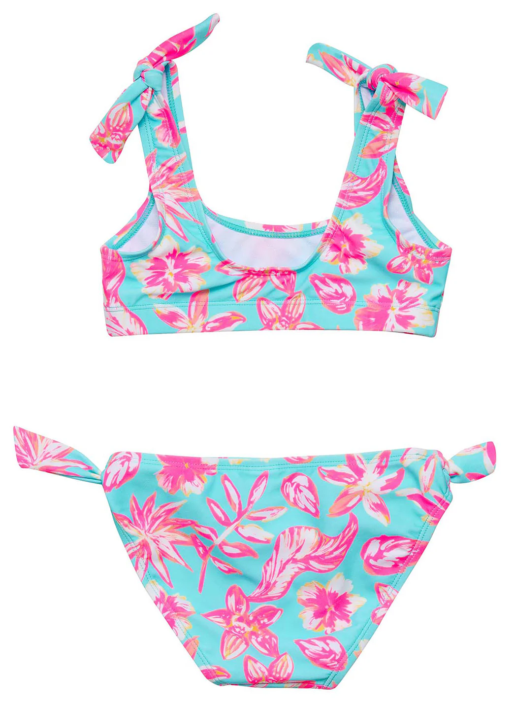 Snapper Rock Girls' Tropical Glow Sustainable Crop Two Piece Bikini Set (Little Kid, Big Kid) - Image 4