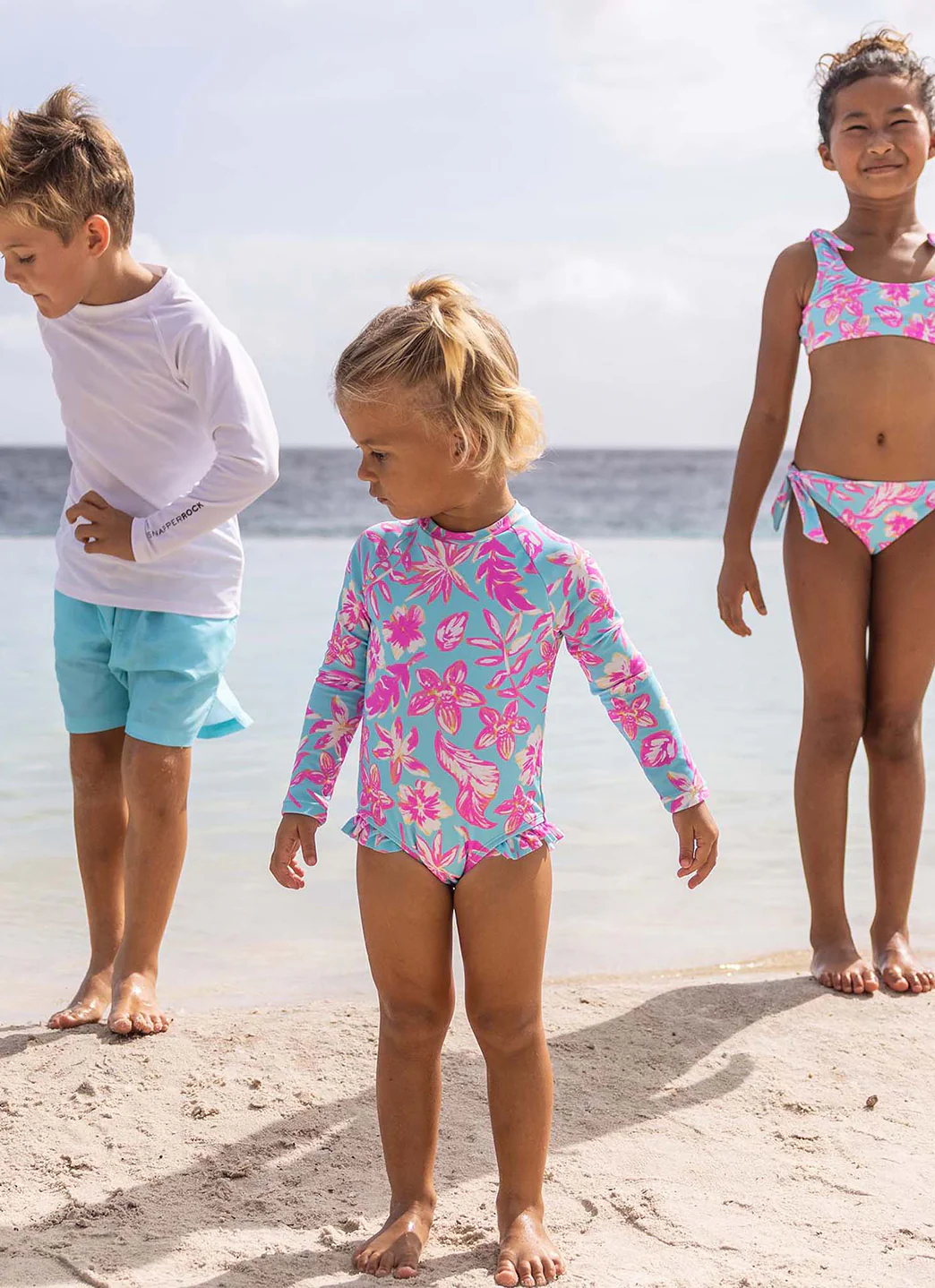 Snapper Rock Girls' Tropical Glow Sustainable Crop Two Piece Bikini Set (Little Kid, Big Kid) - Image 5