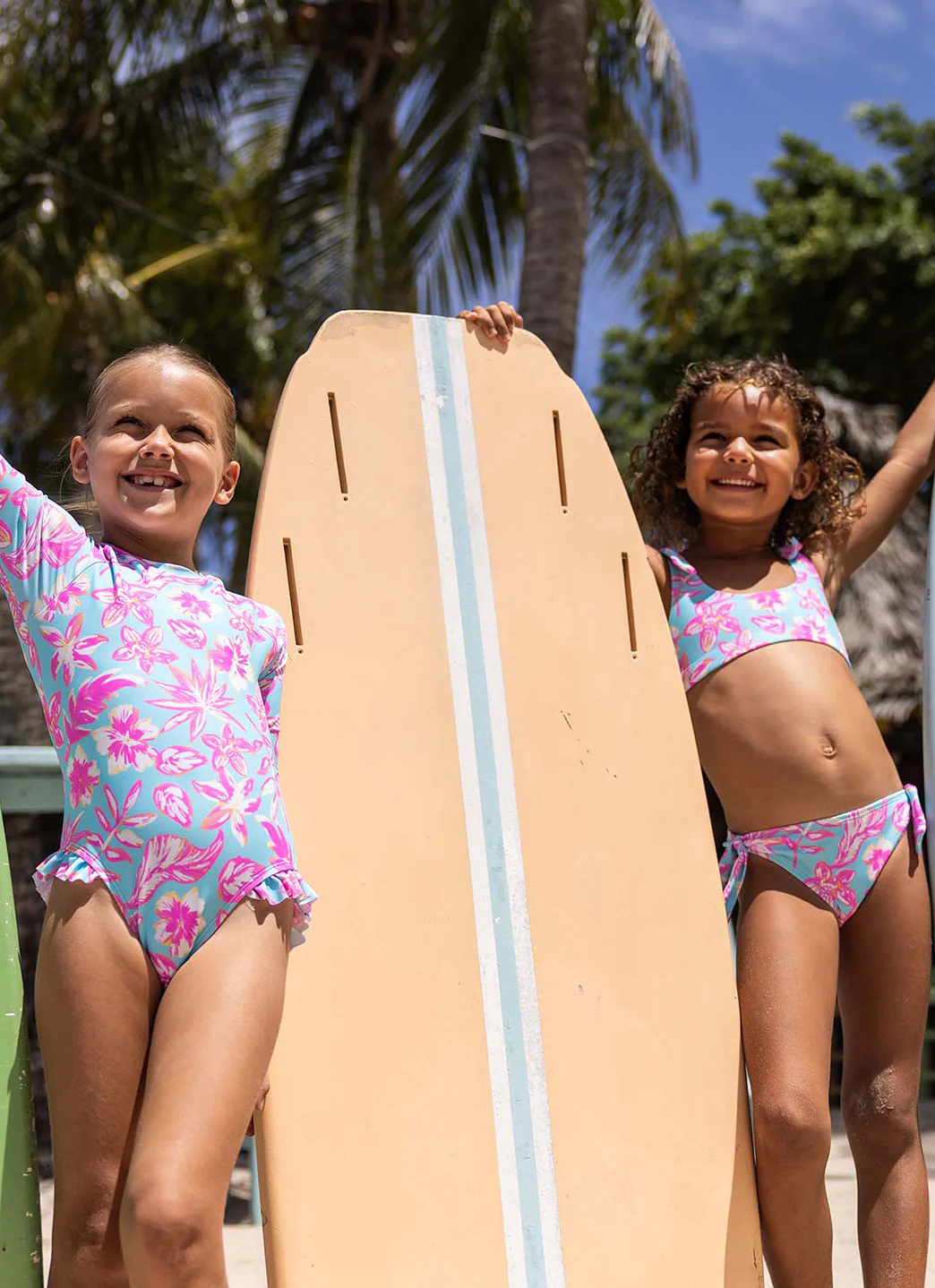 Snapper Rock Girls' Tropical Glow Sustainable Crop Two Piece Bikini Set (Little Kid, Big Kid) - Image 7