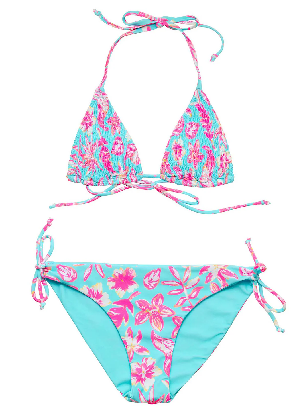 Snapper Rock Girls' Tropical Glow Sustainable Triangle Two Piece Bikini Set (Big Kid) - Image 2