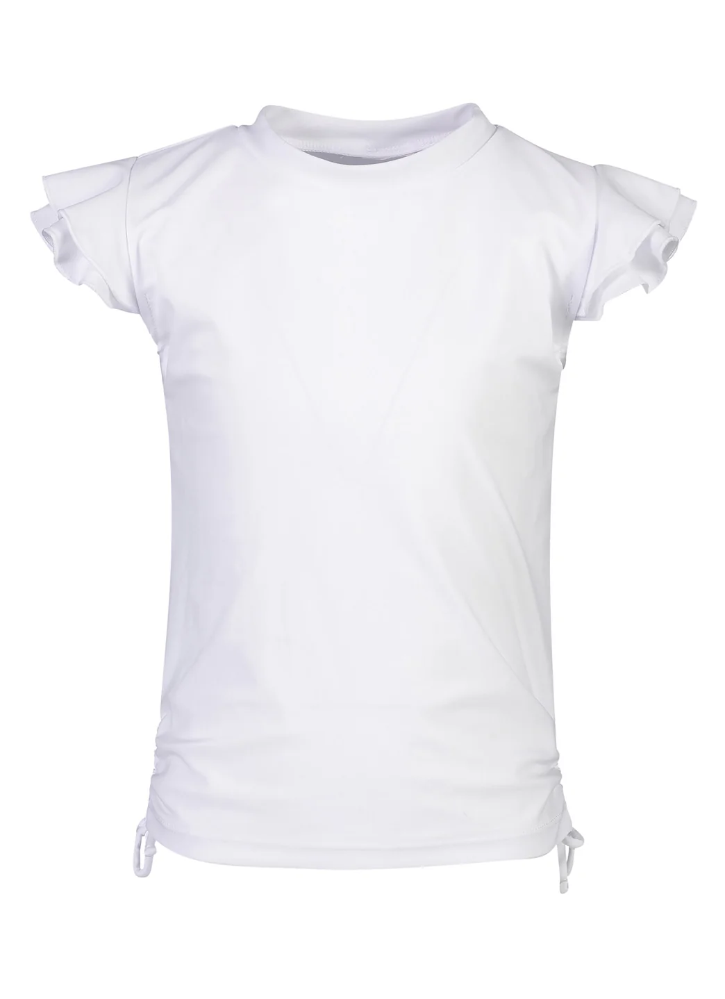 Snapper Rock Girls' White Flutter Short Sleeve Rash Guard (Baby, Toddler, Little Kid, Big Kid) - Image 4