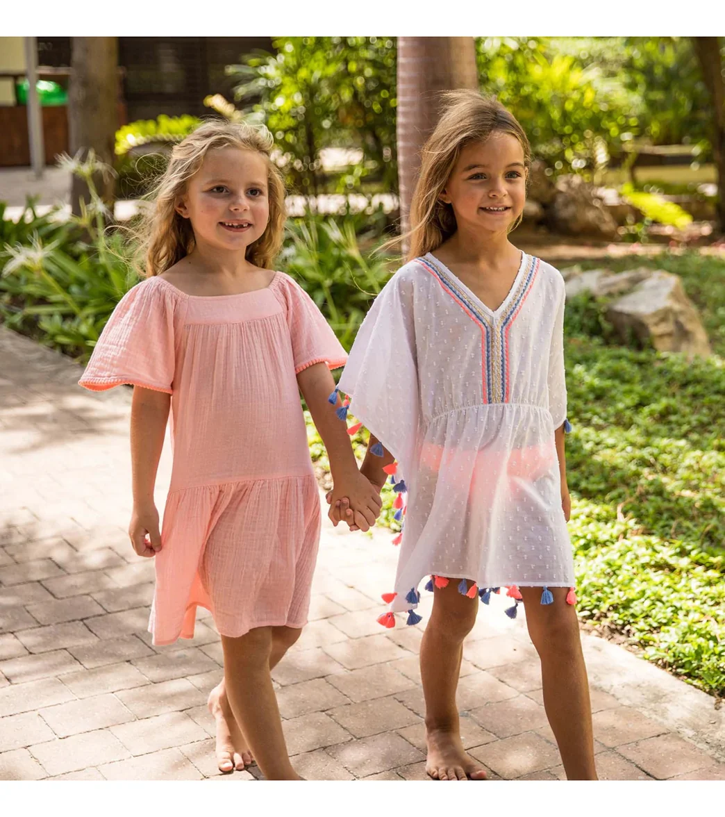 Snapper Rock Girls' White Sherbet Tassel Cover Up (Toddler, Little Kid, Big Kid) - Image 3