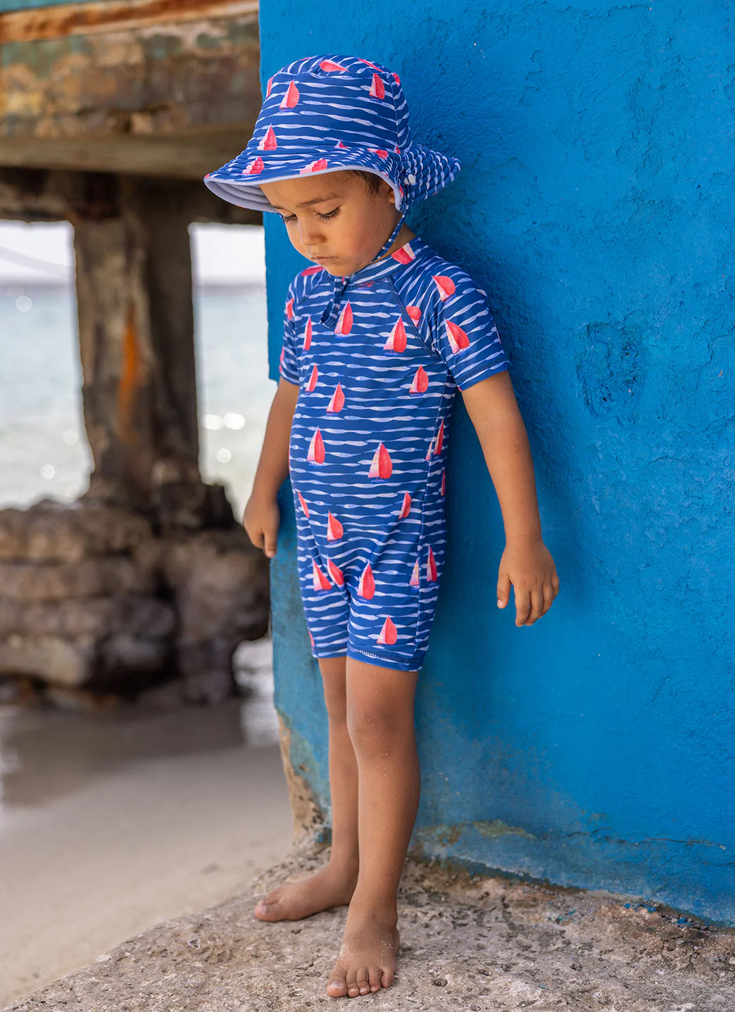 Snapper Rock Kids' Sailboat Rock Reversible Bucket Hat - Image 3