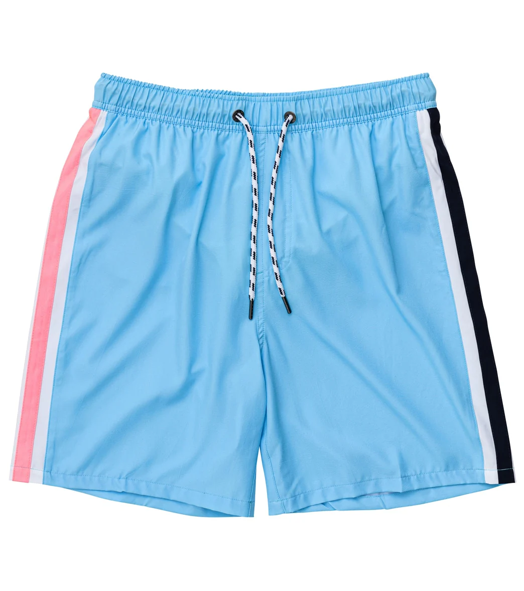 Snapper Rock Men's Blue Retro Stripe Swim Trunks - Image 4
