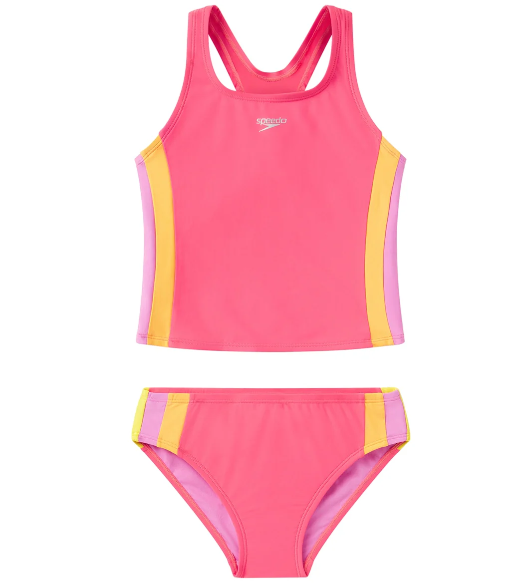 Speedo Girls' Colorblock Two Piece Tankini Set (Big Kid) - Image 9