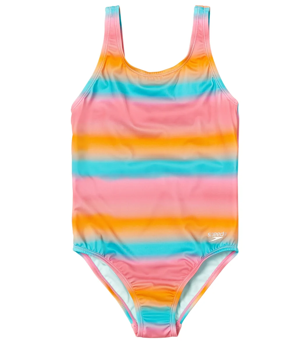 Speedo Girls' Elastic Back One Piece Swimsuit (Big Kid) - Image 4