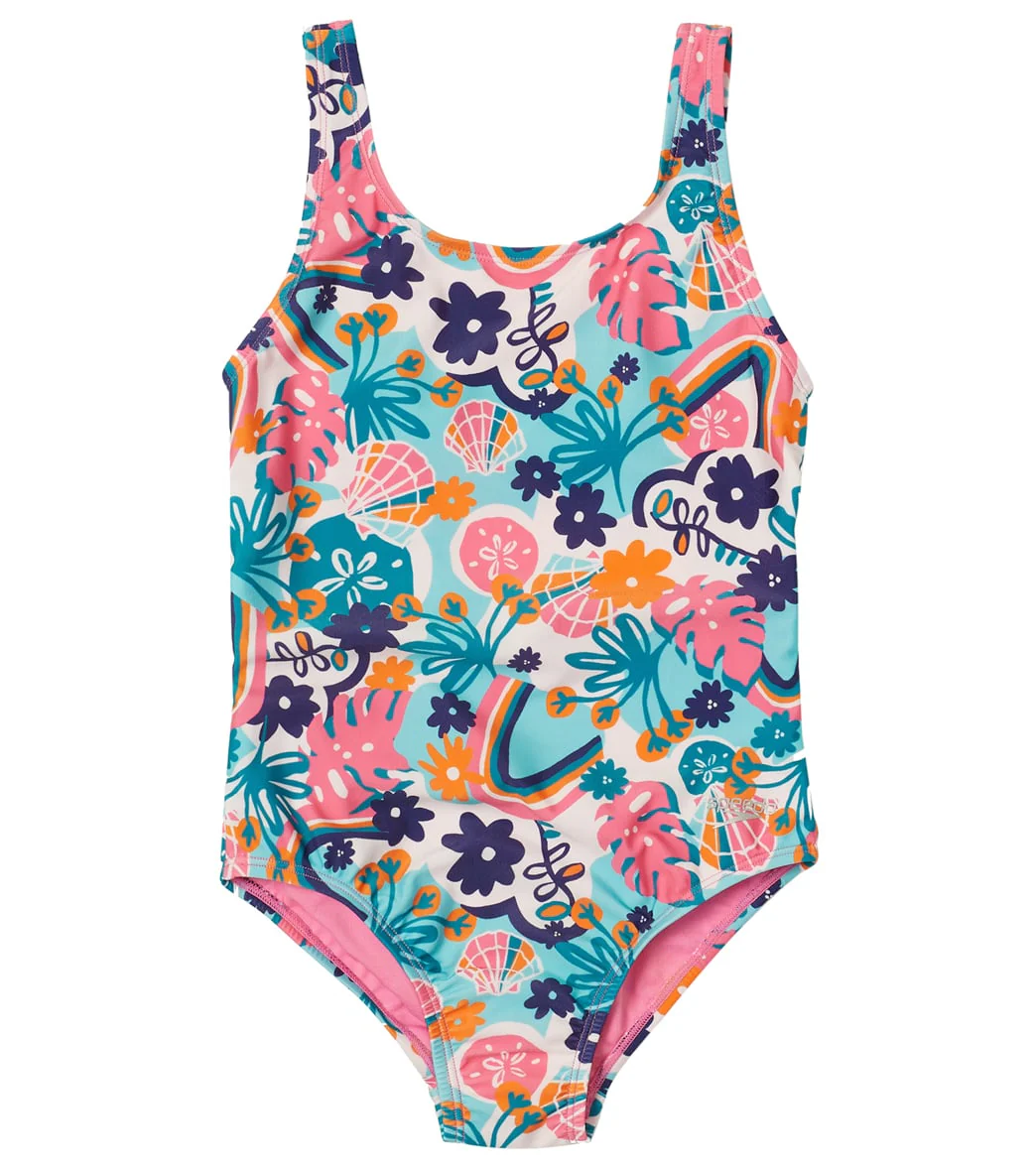 Speedo Girls' Elastic Back One Piece Swimsuit (Big Kid) - Image 9