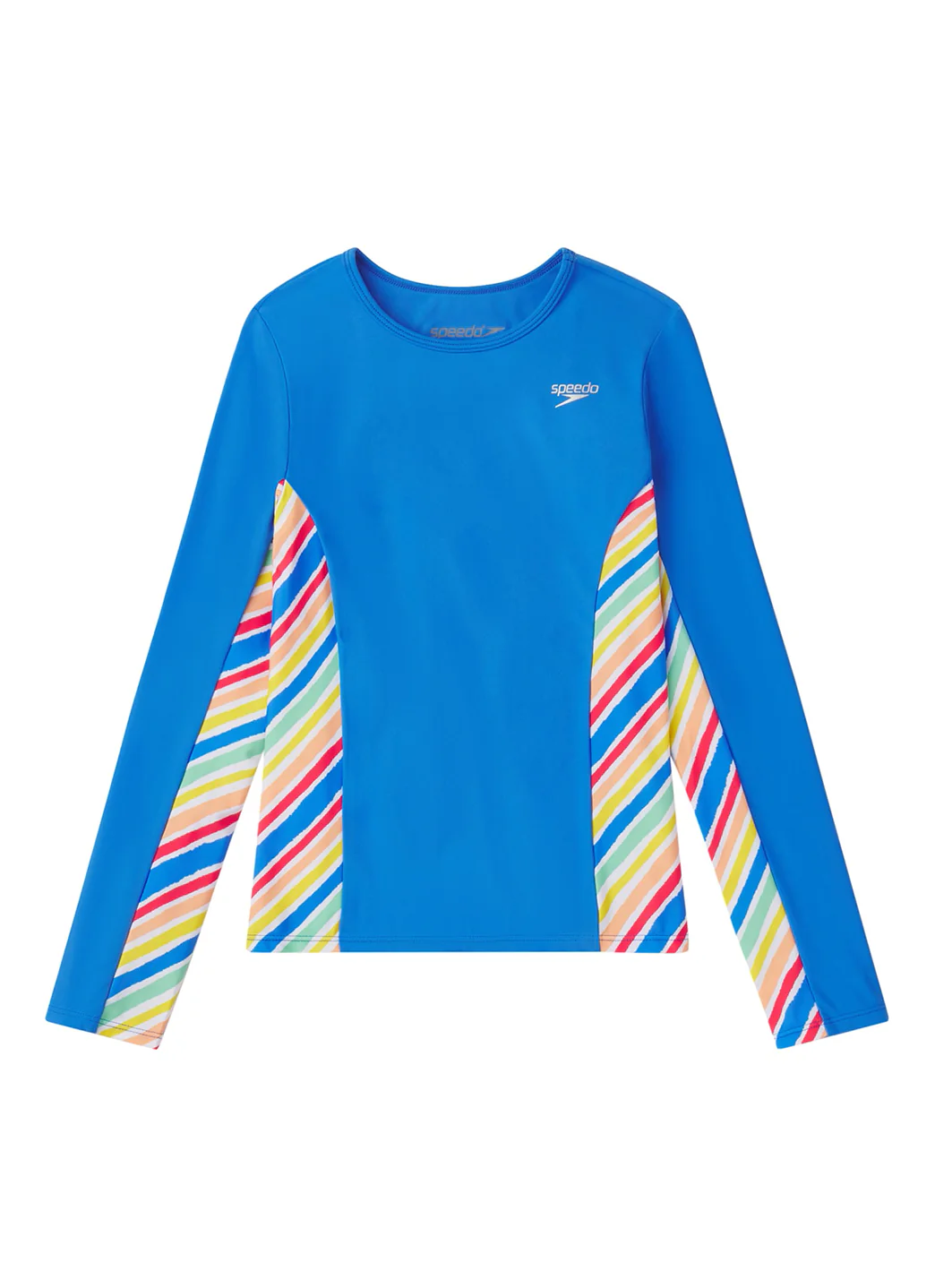 Speedo Girls' Long Sleeve Printed Splice Rash Guard (Little Kid, Big Kid) - Image 13