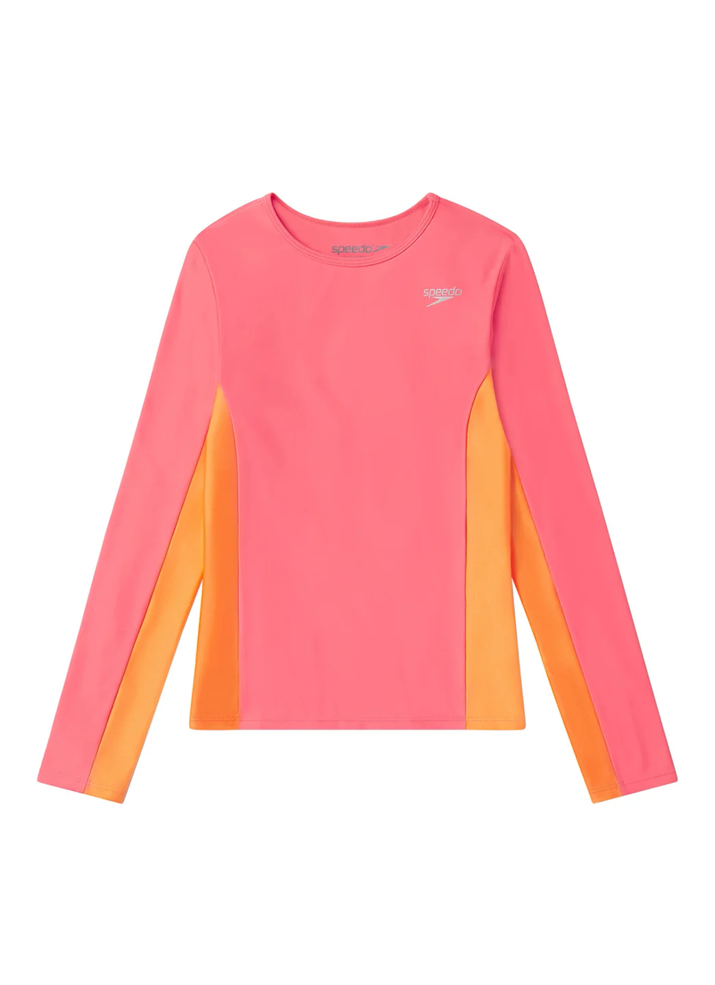 Speedo Girls' Long Sleeve Printed Splice Rash Guard (Little Kid, Big Kid) - Image 9